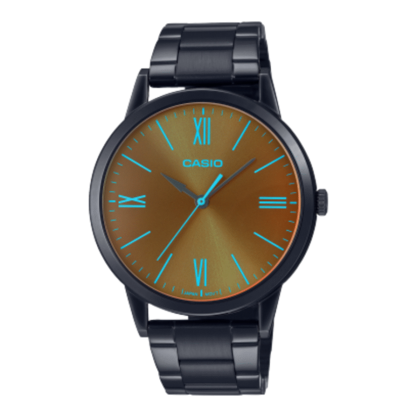 Montre Homme Casio Collection MTP-E600B-1BDF - Bracelet Noir En Acier Inoxydable - Résistante à l'eau
