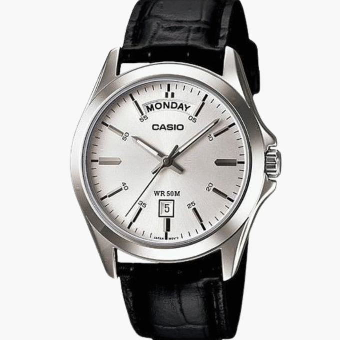 Montre Homme Casio - MTP-1370L-7AVDF - Bracelet en cuir noir - Affichage analogique - Verre minéral