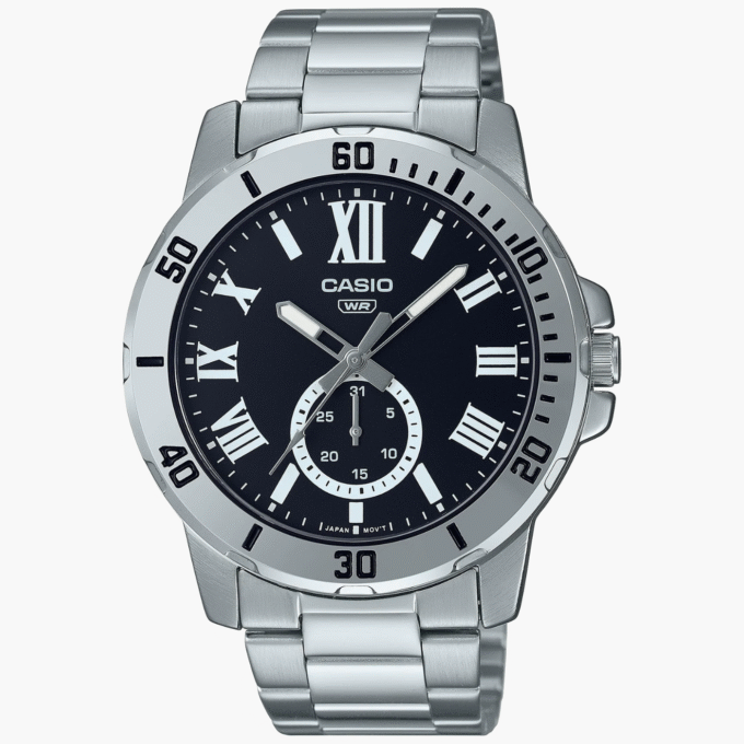 Montre Homme Casio - MTP-VD200D-1BUDF - Bracelet en Acier Inoxydable Argent- Résistant à l'eau