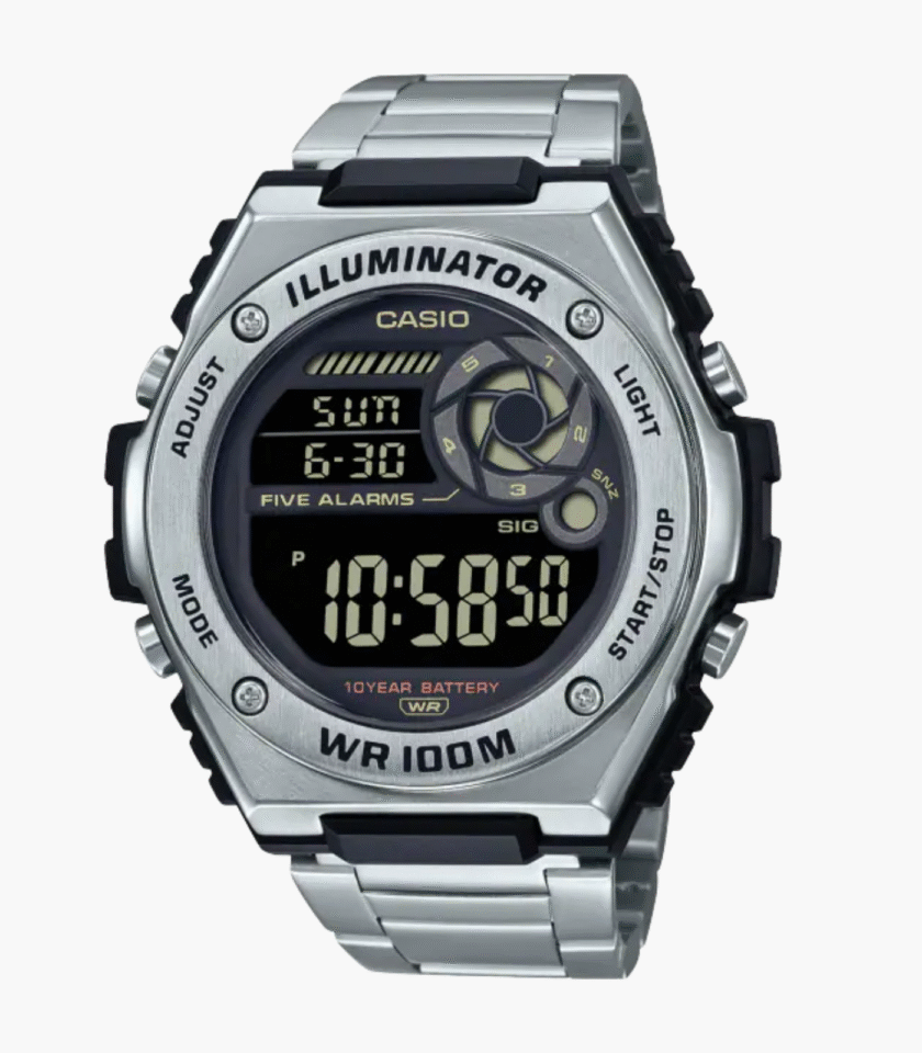 Montre Homme Casio - MWD-100HD-1BVDF - Bracelet en Acier Inoxydable gris - Résistante à l'eau