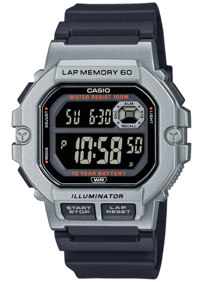 Montre WS-1400H-1BVDF - CASIO - Classique - Étanche, Design Élégant, Mécanisme Précis - Bracelet Silicone - Noir - WS-1400H-1BVDF