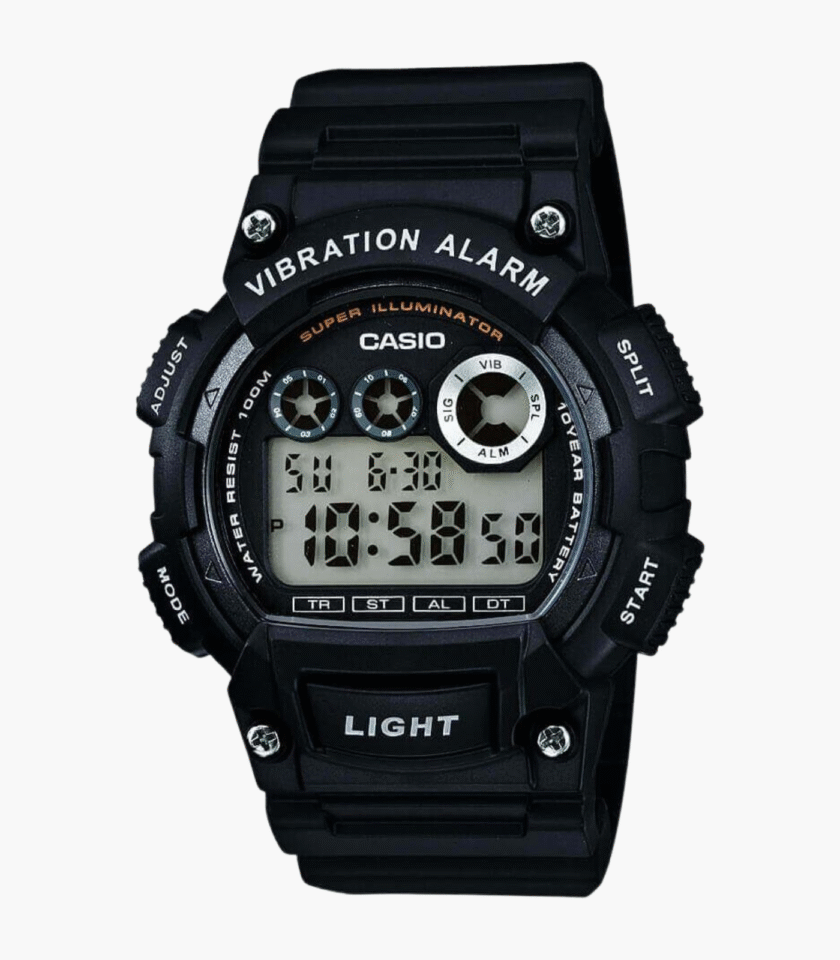 Montres Enfant Casio- W-735H-1AVDF - Bracelet Noir En Resine - Boitier En Resine - Résistante À L'Eau - 12 Mois De Garantie