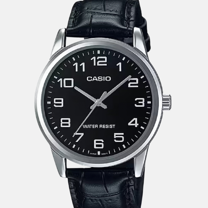 Montre Homme Casio - MTP-V001L-1BUDF - Bracelet En Cuir Noir - Affichage analogique - Résistant à l'eau