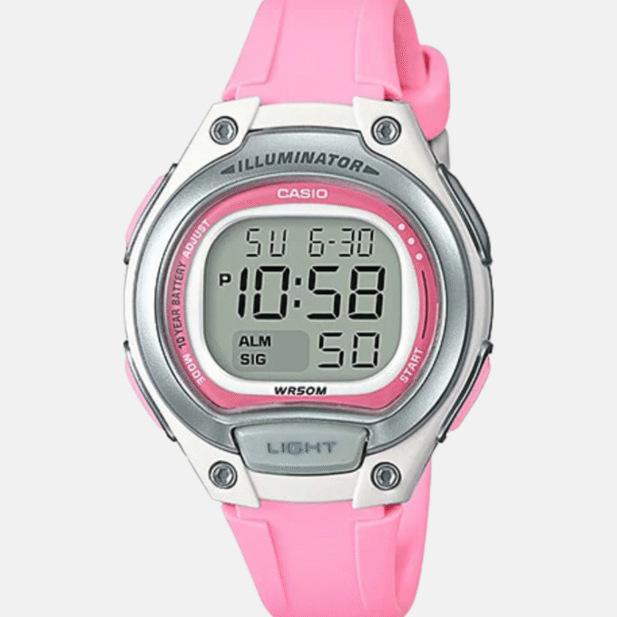 Montre Jeunesse Casio - LW-203-4AVDF - Bracelet en Résine Rose - Affichage numérique - Résistant à l'eau