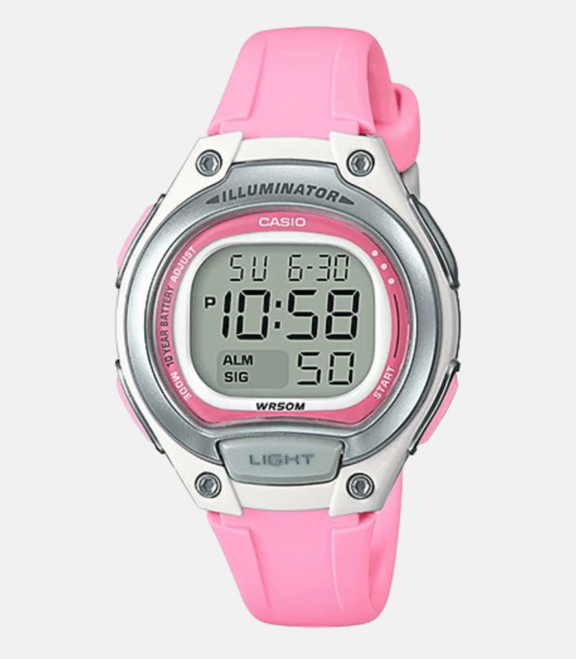 Montre Jeunesse Casio - LW-203-4AVDF - Bracelet en Résine Rose - Affichage numérique - Résistant à l'eau