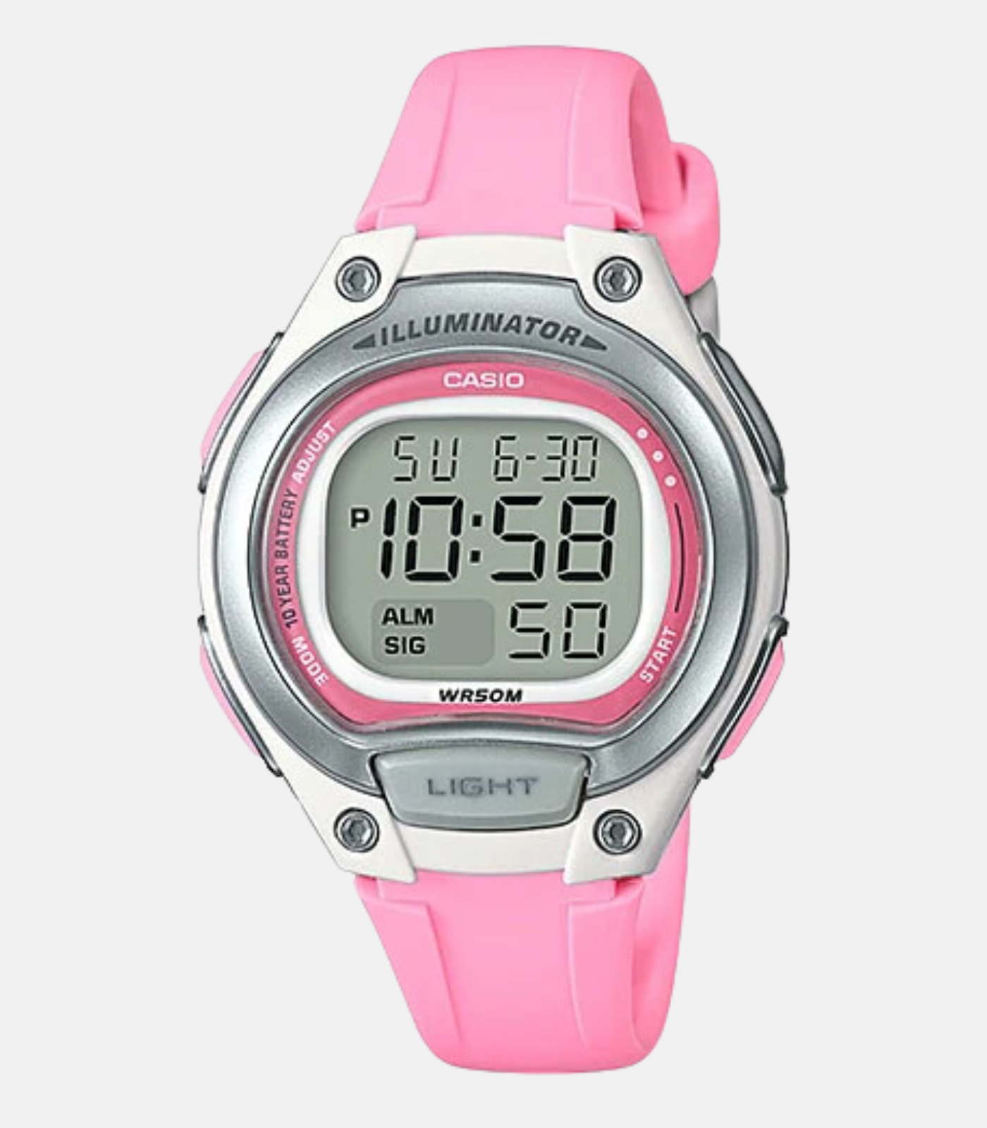 Montre Jeunesse Casio - LW-203-4AVDF - Bracelet en Résine Rose - Affichage numérique - Résistant à l'eau