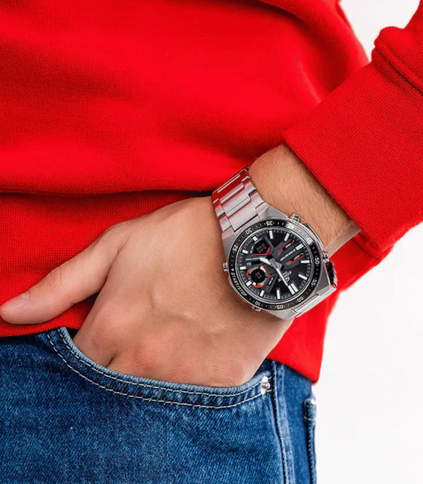 Montre Homme Casio Edifice - EFV-C110D-1A4VDF - Affichage analogique - Bracelet en acier inoxydable - Résistant à l'eau – Image 4