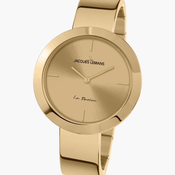 Montre Jacques Lemans Femme - 1-2031K - Bracelet En Acier Inoxydable Doré - Cadran Doré - Etanche - Garantie 12 mois
