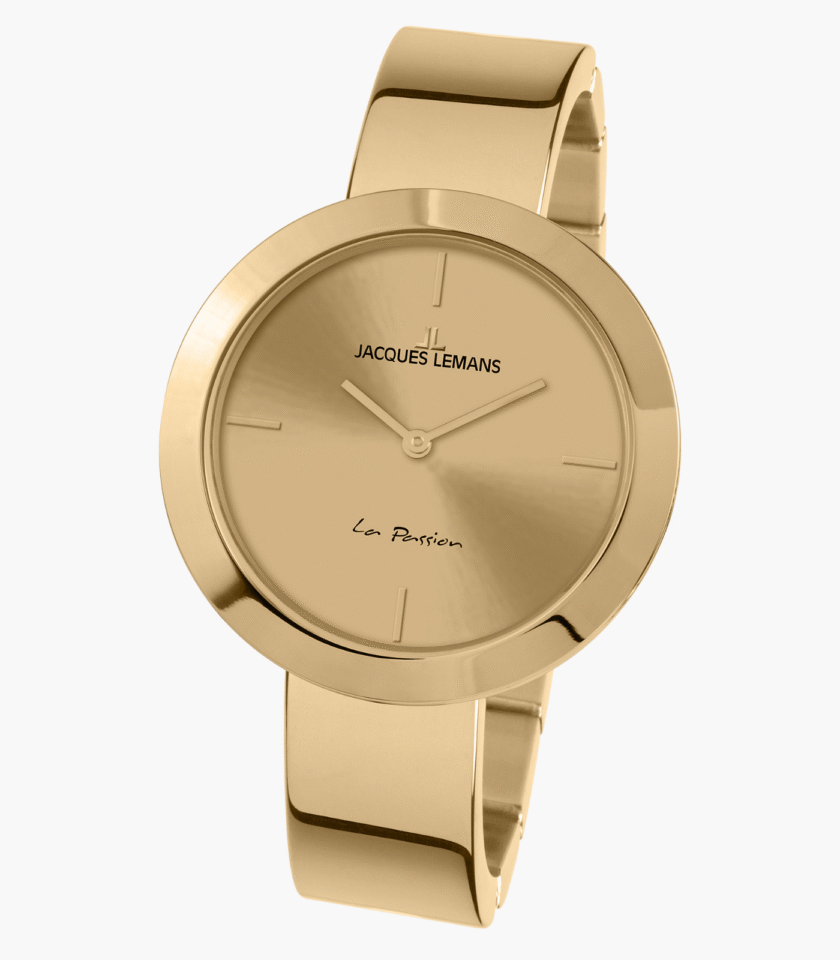 Montre Jacques Lemans Femme - 1-2031K - Bracelet En Acier Inoxydable Doré - Cadran Doré - Etanche - Garantie 12 mois