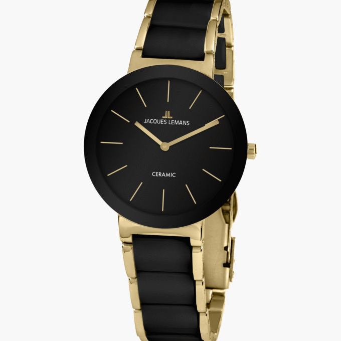 Montre Jacques Lemans Homme - Bracelet En Acier Inoxydable Noir - Cadran Rond Noir - Etanche - Garantie 12 mois - 42-7E