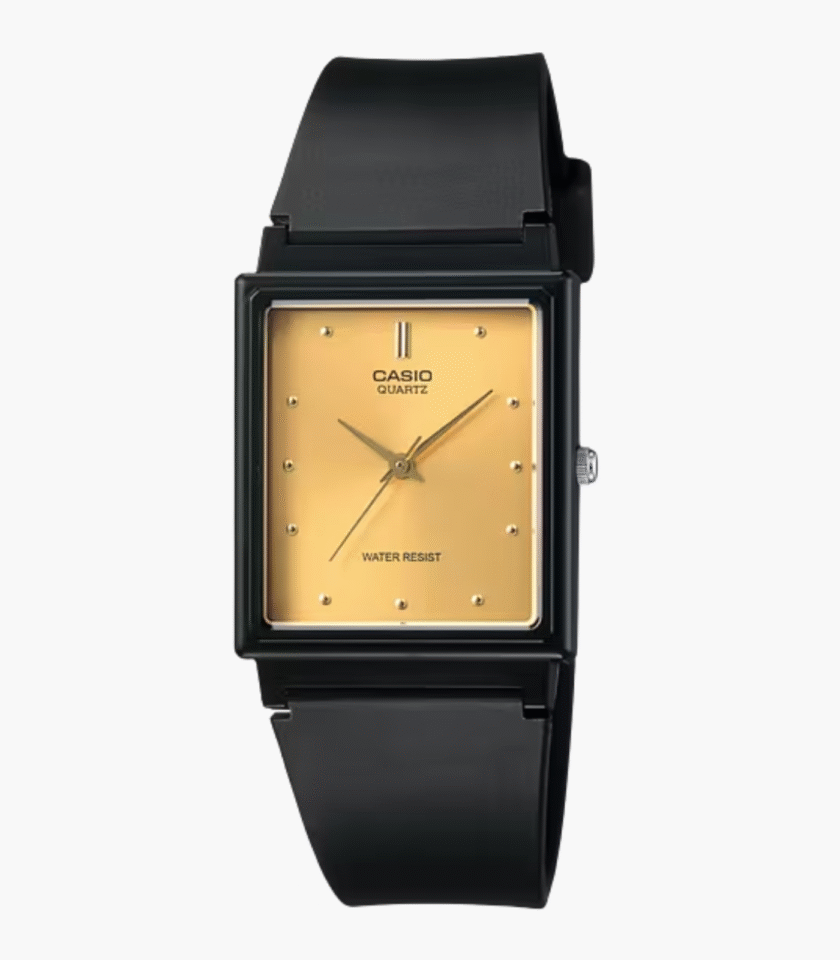 Montre Casio Unisexe - Bracelet Noir En Resine -Boitier En Resine - Résistante À L'Eau - 12 Mois De Garantie - Mq-38-9Adf