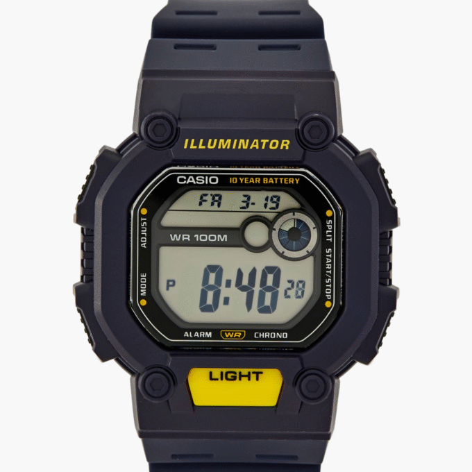 Montre Casio Homme -  W-737H-2AVDF - Bracelet Bleu En Resine - Boitier En Resine - Résistante À L'Eau - 12 Mois De Garantie