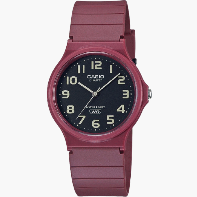 Montre Jeunesse Casio - MQ-24UC-4BDF - Bracelet en Résine Rouge bordeaux - Affichage analogique - Résistant à l'eau