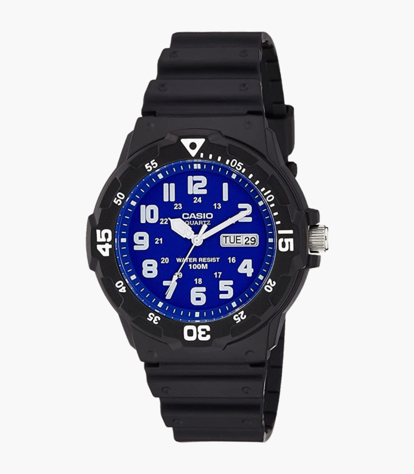 Montre Casio Jeunesse - Bracelet Noir En Resine - Résistante À L'Eau - 12 Mois De Garantie - Mrw-200H-2B2Vdf