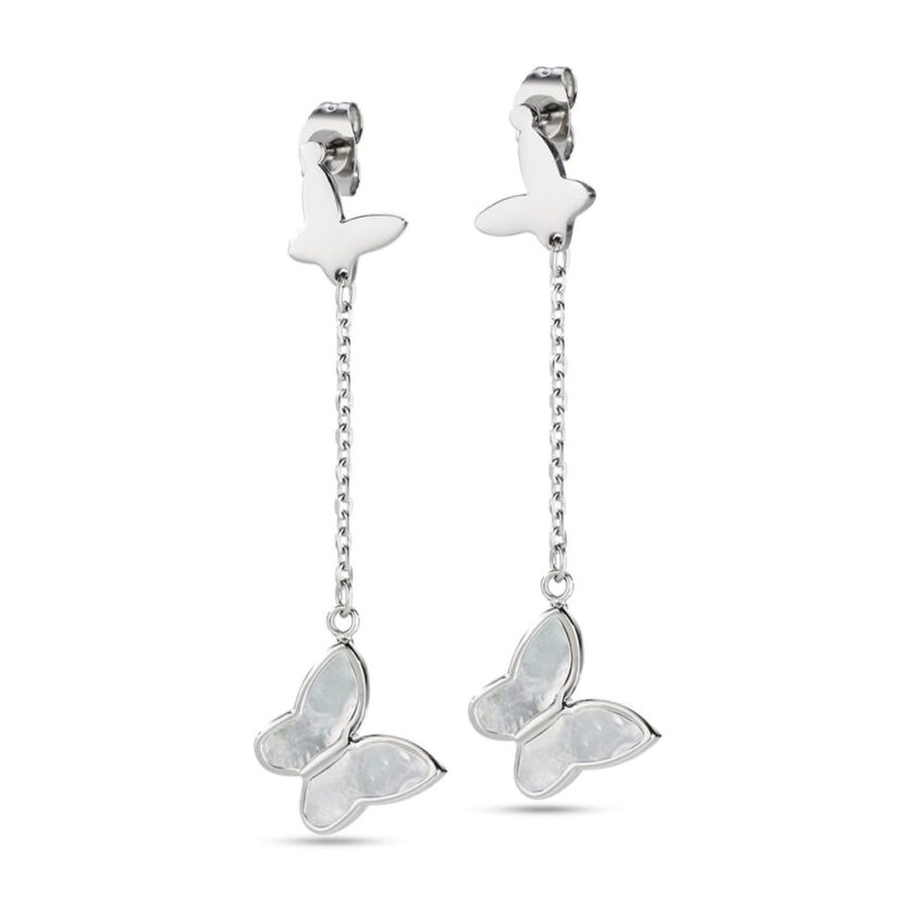 Boucles dOreilles Papillon - Sector - Femme - Cristaux, Style Décontracté, Collection Nature & Amour, Fermeture Papillon - Acier Hypoallergénique - SAGI16