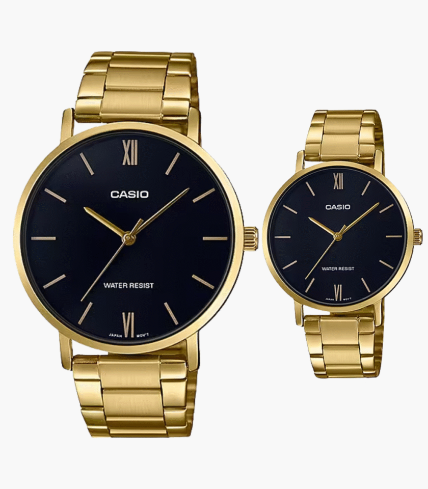 Montre Couple Casio - MTP-LTP-VT01G-1BUDF - Bracelet en acier inoxydable or - Résistant à l'eau