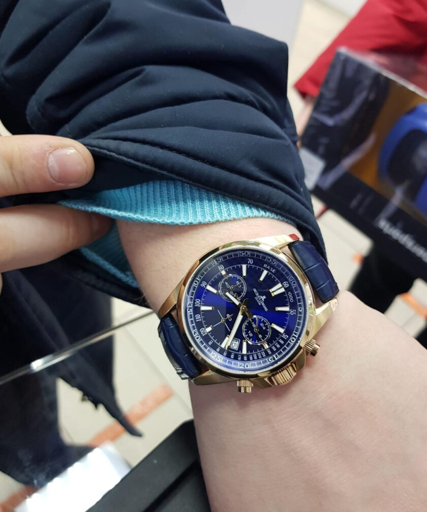 Montre Homme Jacques Lemans - 1-2117G - Bracelet en cuir bleu - Résistant à l'eau – Image 3