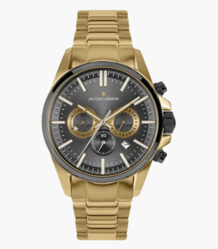 Montre Homme Jacques Lemans - 1-2119H - Bracelet en acier inoxydable or - Chronographe - Analogique - Résistant à l'eau