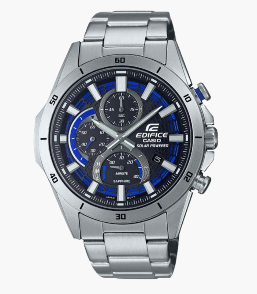 Montre Homme Casio Edifice - EFS-S610D-1AVUDF -Solaire - Verre Sapphire - Bracelet en acier inoxydable - Chronographe - Affichage analogique - Résistant - Verre Saphir