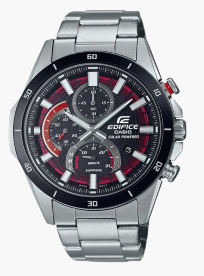 Montre Homme Casio Edifice - EFS-S610DB-1AVUDF - Solaire - Bracelet en acier inoxydable - Verre Sapphire - Chronographe - Affichage analogique - Résistant à l'eau - Verre Saphir