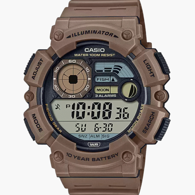 Montre Homme Casio - WS-1500H-5AVDF - Bracelet en Résine - Affichage Numérique - Résistant à l'eau