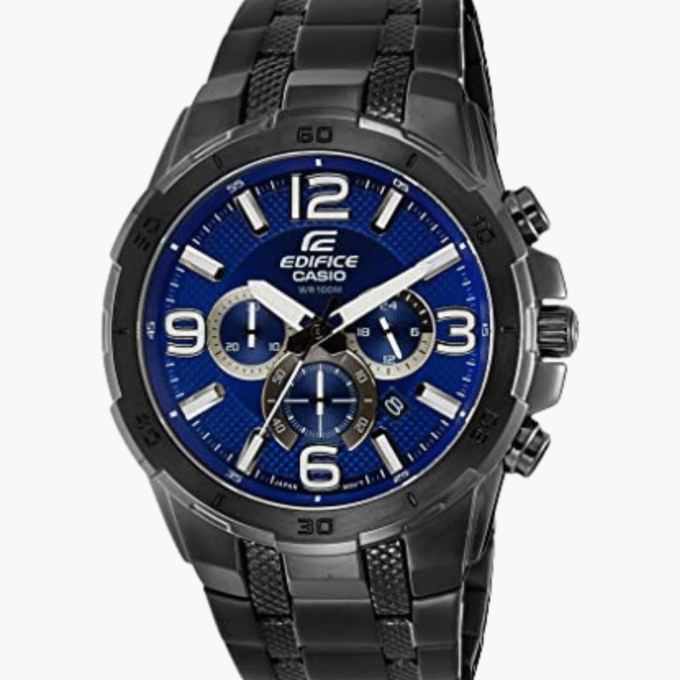 Montre Homme Casio Edifice - EFR-538BK-2AVUDF - Bracelet en Acier inoxydable noir - Affichage analogique - Résistant à l'eau