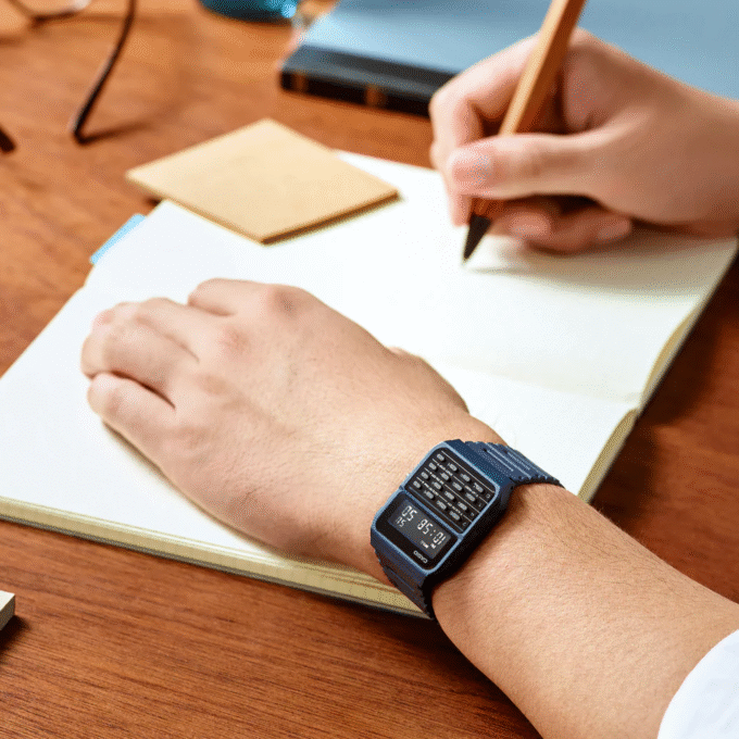 Montre Calculatrice Casio - CA-53WF-2BDF - Bracelet en Résine Bleu - Affichage Numérique - Résistant à l'eau