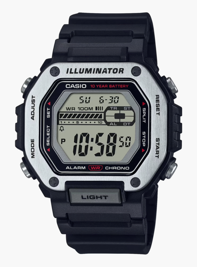 Montre Homme Casio - MWD-110H-1AVDF - Bracelet en Résine Noir - Affichage Numérique - Résistant à l'eau