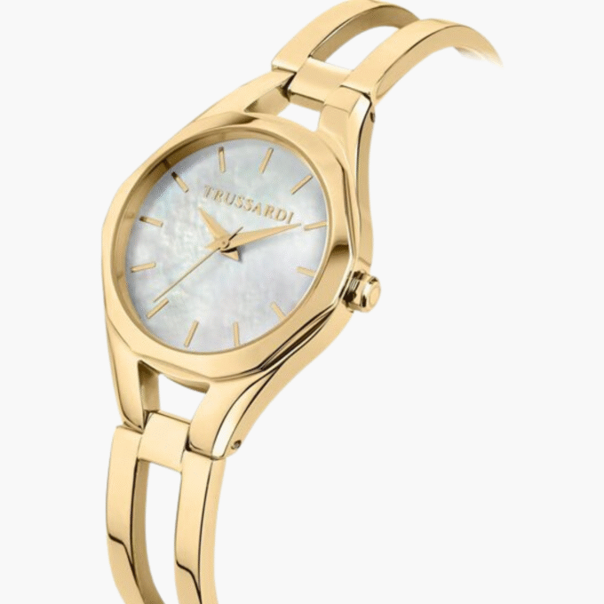 Montre Femme Trussardi - R2453159501 - Bracelet en Acier Inoxydable doré - Affichage numérique - Résistant à l'eau