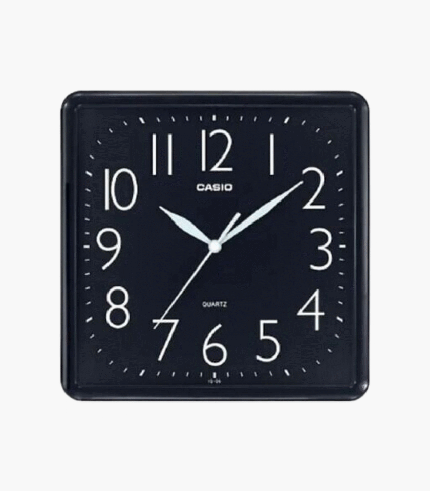 Horloge Murale Casio - IQ-06-1DF - Carré - Affichage analogique - Noir