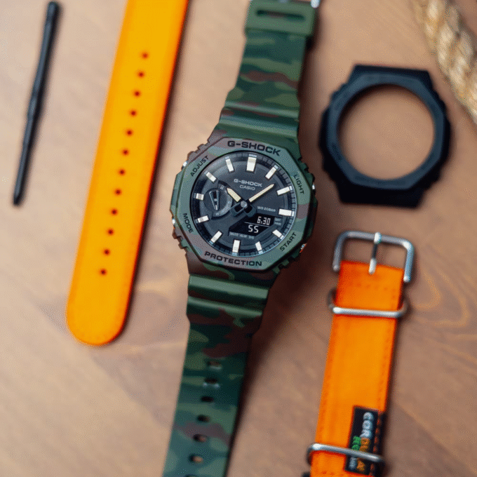 Montre Homme Casio G-SHOCK - GAE-2100WE-3ADR - Bracelet en Résine Interchangeable - Affichage analogique - numérique - Résistant à l'eau