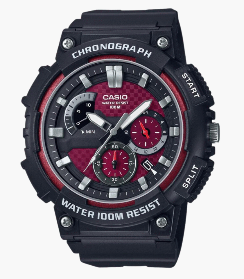 Montre Homme Casio - MCW-200H-4AVDF - Bracelet en Résine noir - Affichage analogique - Chronographe - Résistant à l'eau
