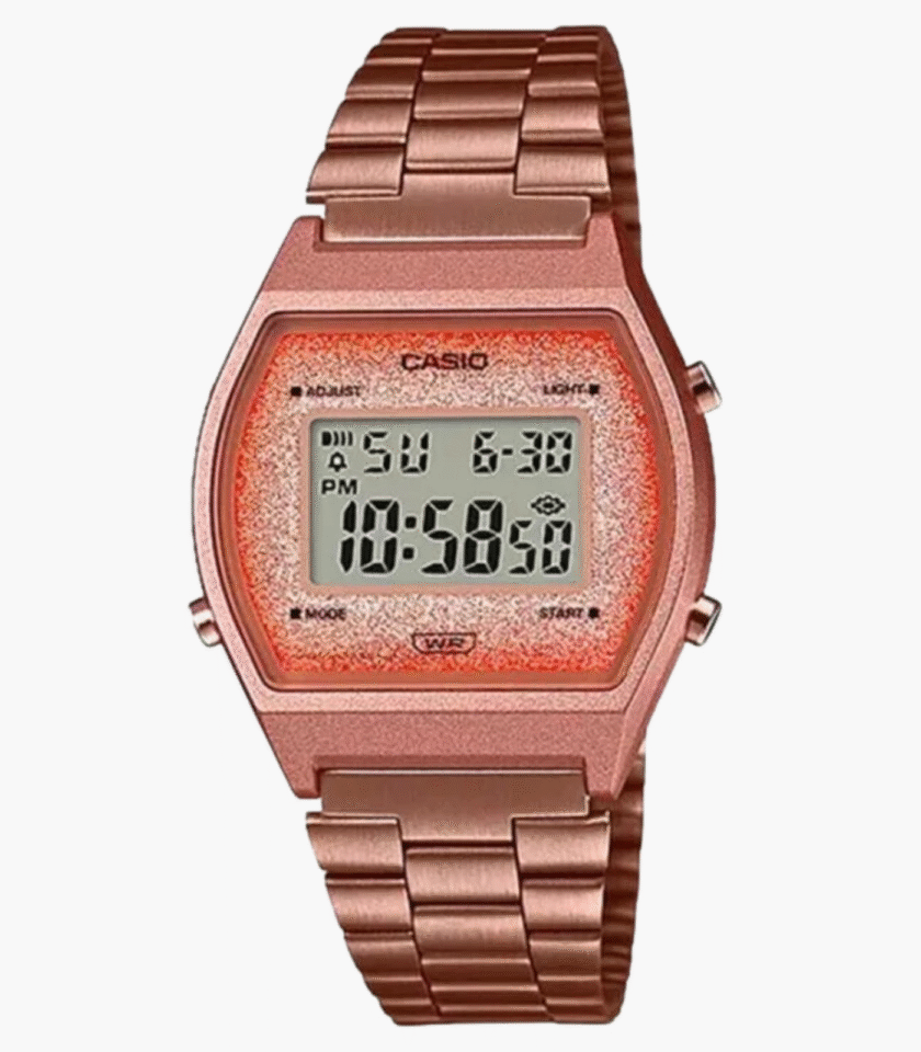 Montre Femme Casio - B640WCG-5DF - Bracelet en Acier Inoxydable Rose - Affichage Numérique - Résistant à l'eau
