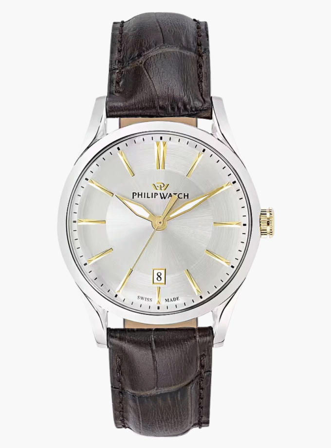 Montre Homme PHILIP WATCH SUNRAY - R8251180018 - Bracelet en Cuir noir - Affichage analogique - Résistant à l'eau