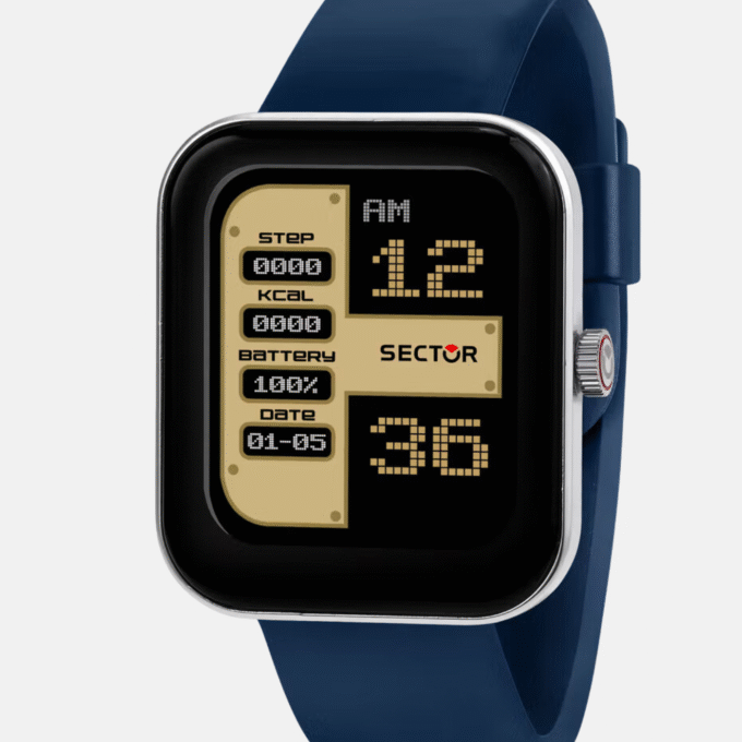 MONTRE CONNECTEE SECTOR S-03 - R3251294501 - BRACELET EN RESINE BLEU - RESISTANT A L'EAU