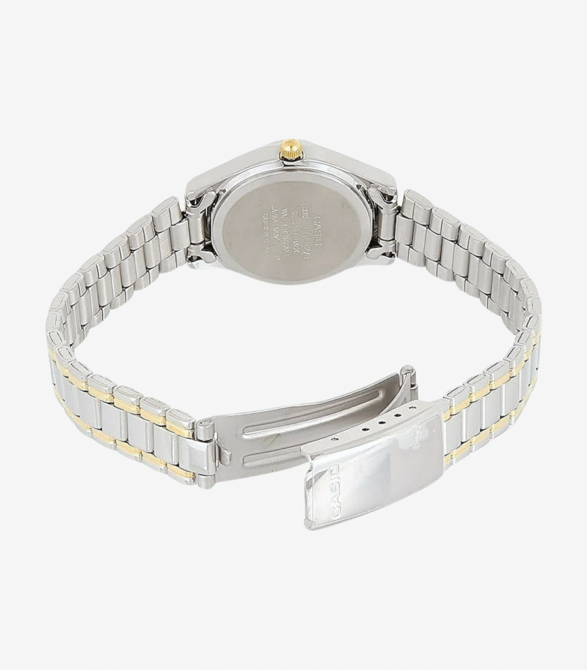 montre femme casio ltp 1275sg 7bdf bracelet en acier inoxydable affichage analogique résistant à l'eau