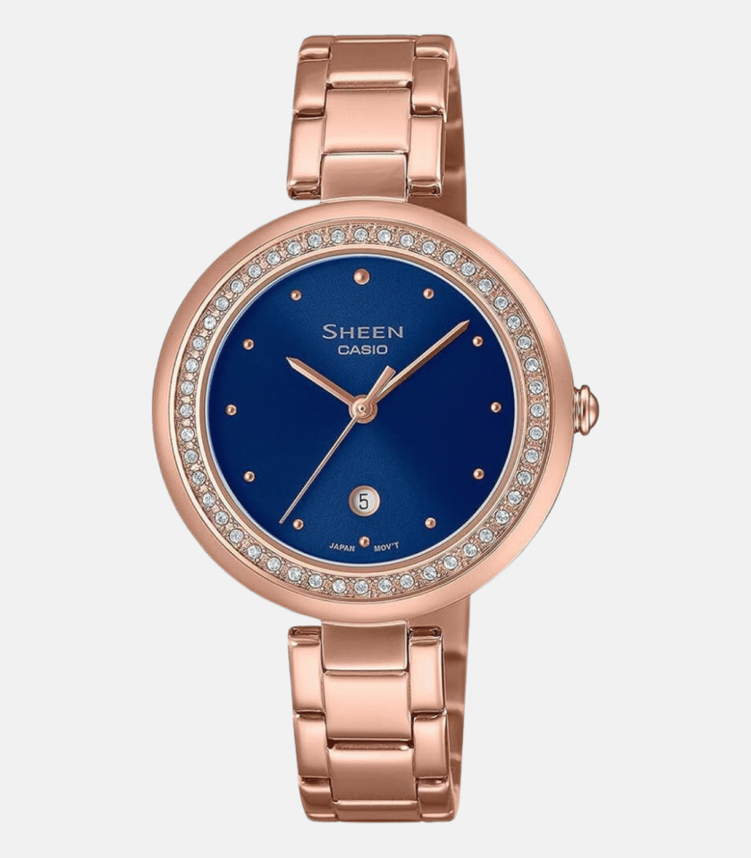 Montre Femme Casio SHEEN - SHE-4556PG-2AUDF - Bracelet en Acier Inoxydable Rose - Affichage analogique - Résistant à l'eau - Verre Saphir