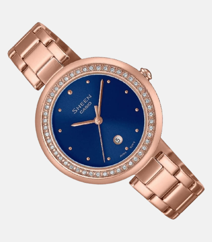 Montre Femme Casio SHEEN - SHE-4556PG-2AUDF - Bracelet en Acier Inoxydable Rose - Affichage analogique - Résistant à l'eau - Verre Saphir – Image 2