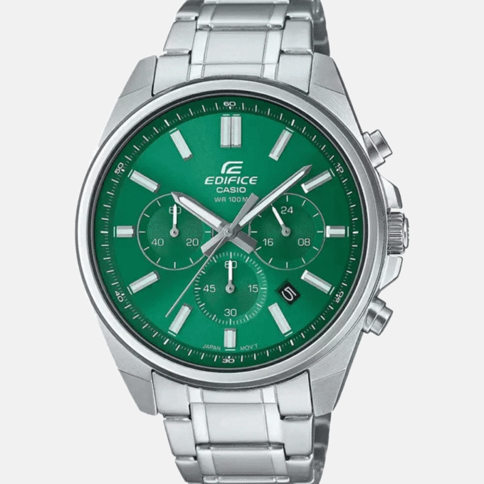 Montre Homme Casio Edifice - EFV-650D-3AVUDF - Bracelet en Acier Inoxydable - Cadran Vert - Affichage analogique - Résistant à l'eau