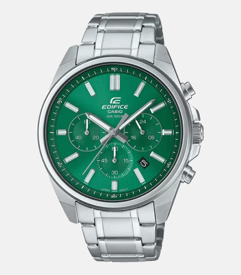 Montre Homme Casio Edifice - EFV-650D-3AVUDF - Bracelet en Acier Inoxydable - Cadran Vert - Affichage analogique - Résistant à l'eau
