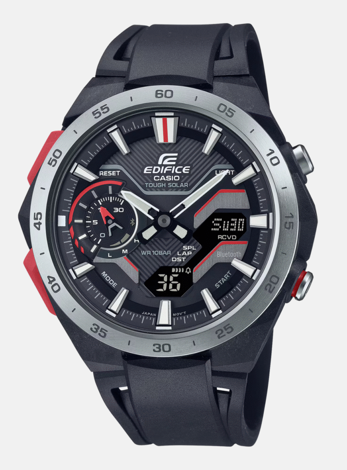 Montre Homme Casio Edifice - ECB-2200P-1ADF - Bluetooth - Affichage analogique - Résistant à l'eau - Verre Saphir