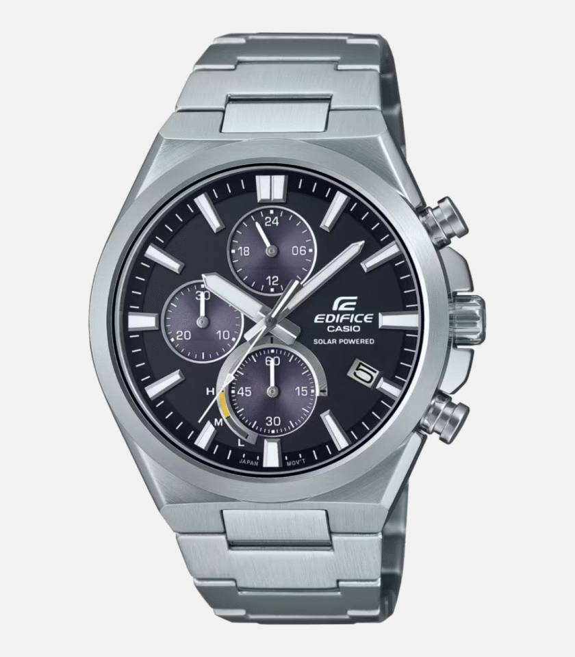 Montre Homme Casio EDIFICE Solaire - EQS-950D-1AVUDF - Bracelet en Acier Inoxydable - Affichage analogique - Résistant à l'eau