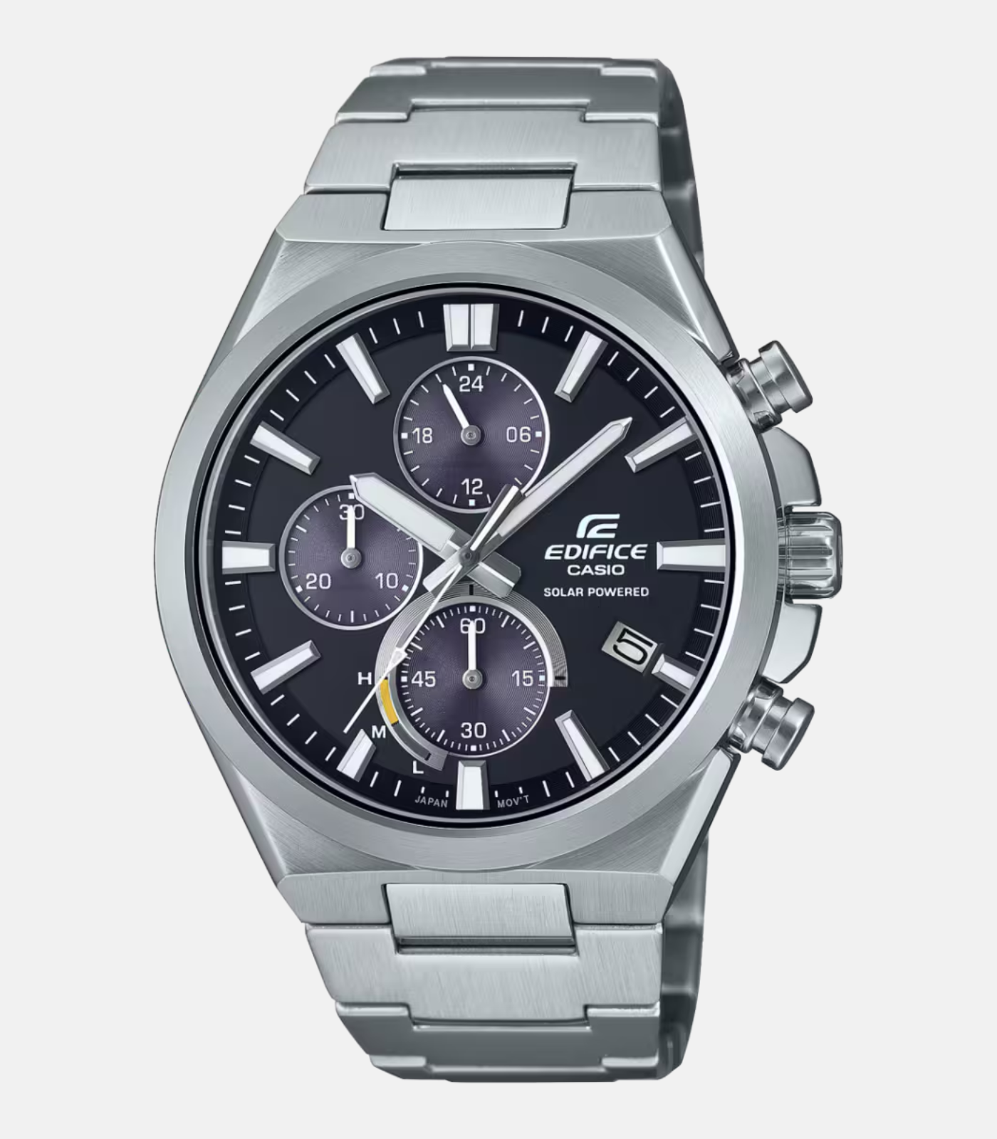 Montre Homme Casio EDIFICE Solaire - EQS-950D-1AVUDF - Bracelet en Acier Inoxydable - Affichage analogique - Résistant à l'eau