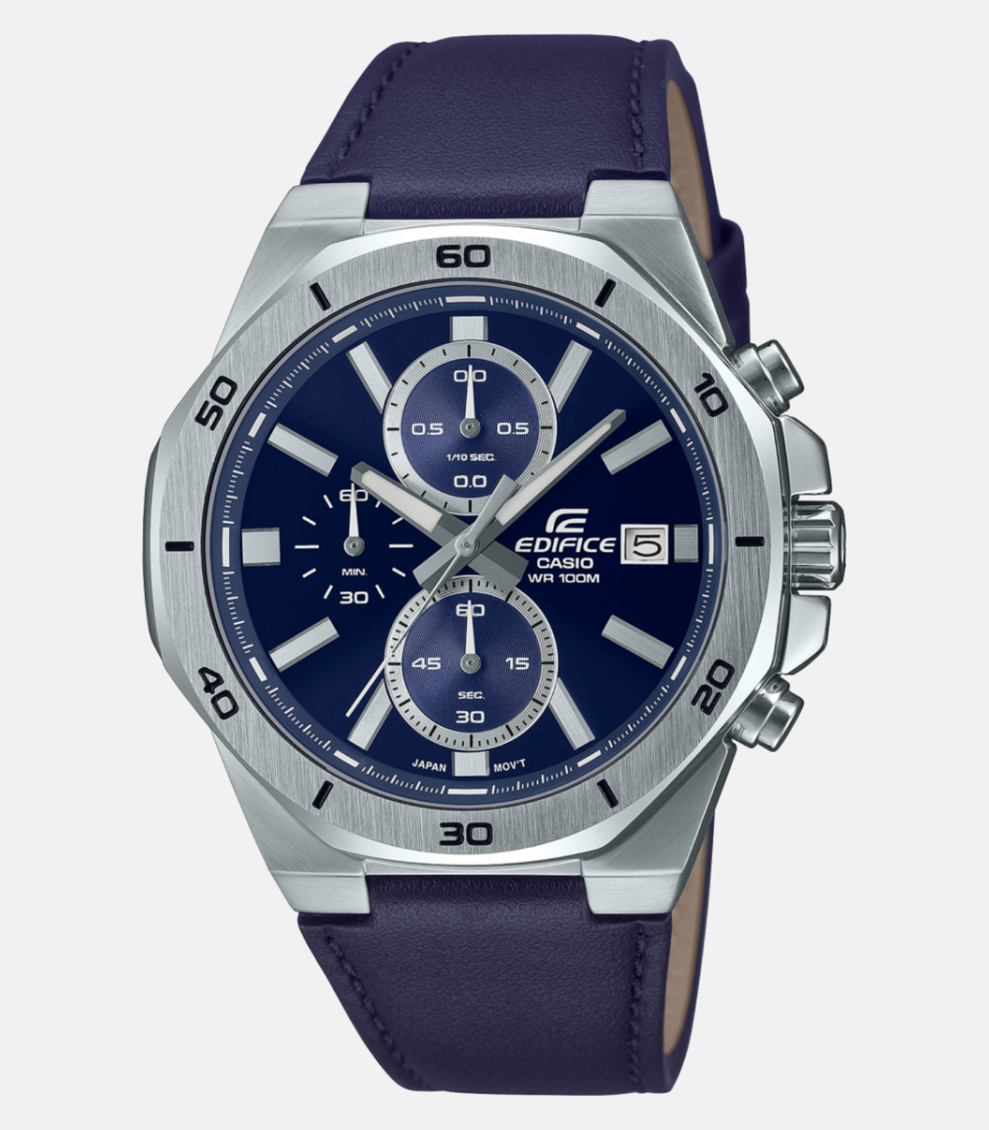 Montre Homme Casio EDIFICE - EFV-640L-2AVUDF - Bracelet en Cuir Véritable bleu - Affichage analogique - Résistant à l'eau