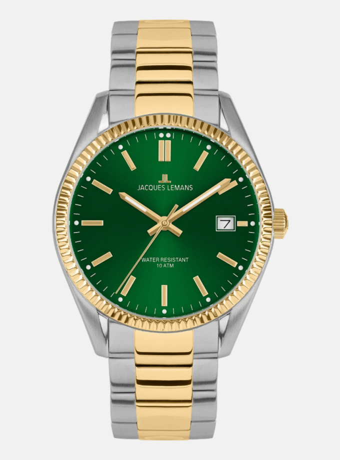 Montre Femme Derby Jacques Lemans - 50-4K - Bracelet en Acier Inoxydable Bicolore - Affichage analogique - Dateur - Résistant à l'eau