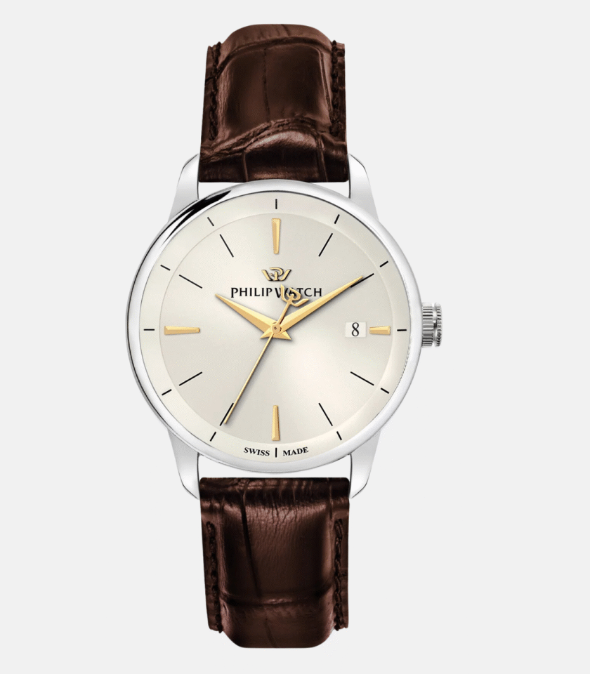 MONTRE HOMME PHILIP WATCH ANNIVERSARY R8251150008 - BRACELET EN CUIR VERITABLE - AFFICHAGE ANALOGIQUE - RESISTANT A L'EAU