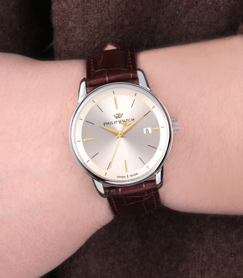 MONTRE HOMME PHILIP WATCH ANNIVERSARY R8251150008 - BRACELET EN CUIR VERITABLE - AFFICHAGE ANALOGIQUE - RESISTANT A L'EAU – Image 2