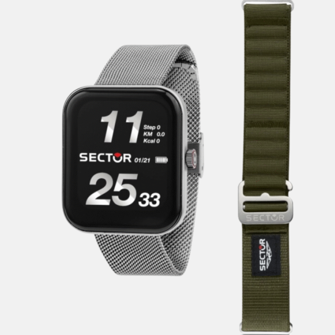 Montre Homme SECTOR Connectée - R3253171502 - S-03 PRO LIGHT - Bracelet interchangeable - Affichage Numérique - Résistant à l'eau