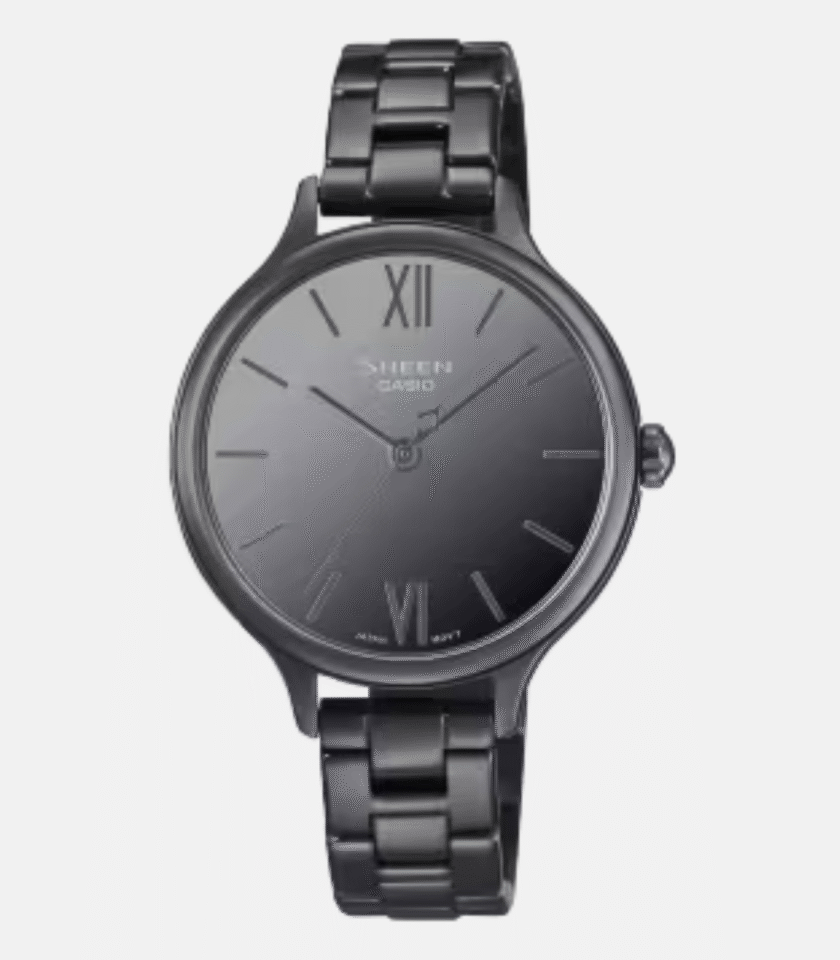 Montre Femme Casio Sheen - SHE-4560BD-1AUDF - Bracelet en Acier Inoxydable noir - Affichage analogique - Résistant à l'eau - Verre Saphir