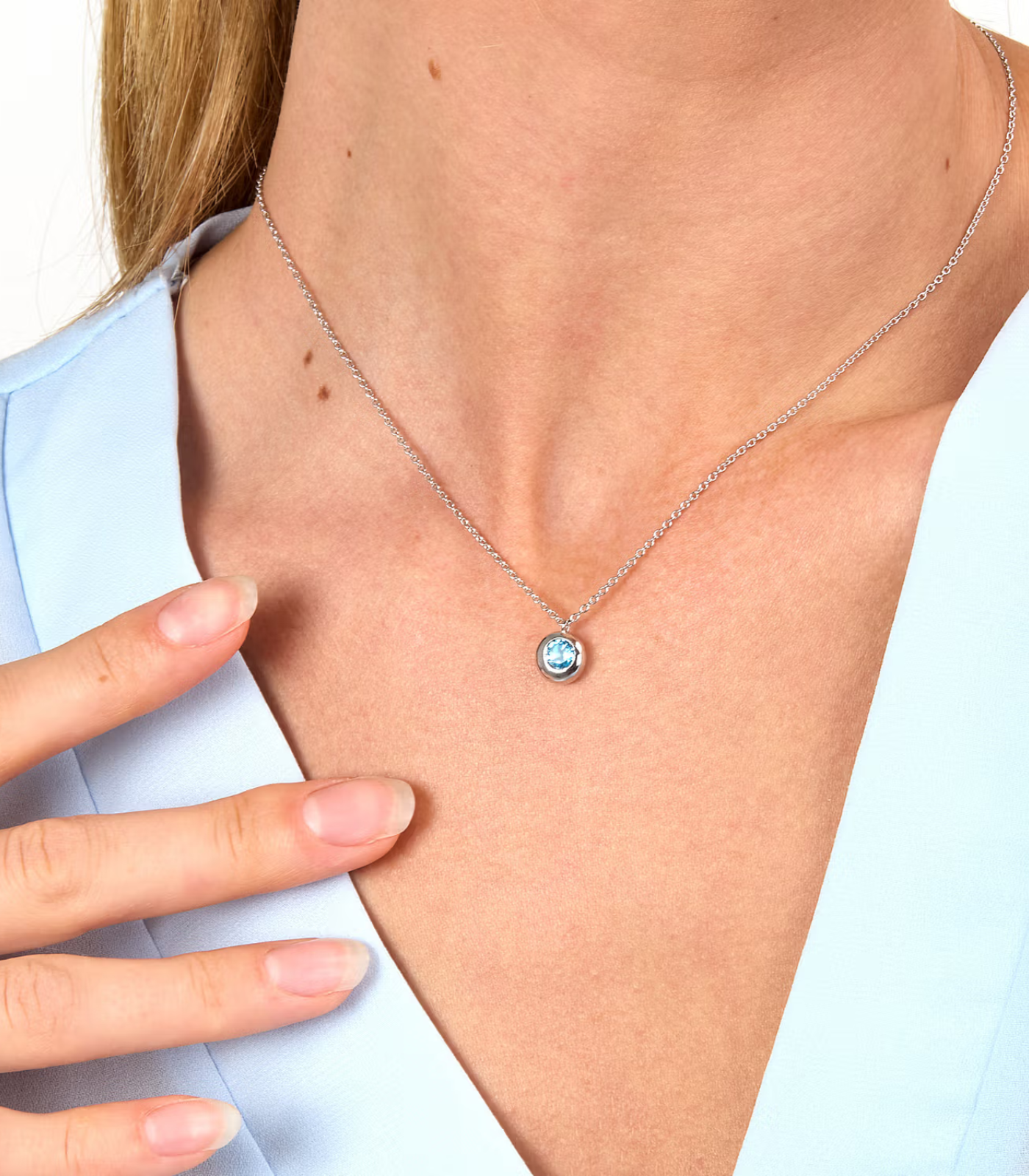 Morellato SAXN06 - Collier Précieux en Argent Recyclé et Pierre Topaze Blu pour Femme – Image 3